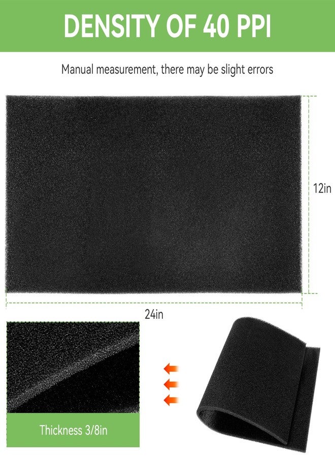 Giokyi BF-2 Air Filter Foam Sheet Material Universal Filter Foam for UNI 12" x 24" x 3/8" - 40 PPI Air Filter Aquarium Sponge Filter Fit Air Conditioner, Purifier, Aquarium for Cutting and Washable - Image 2